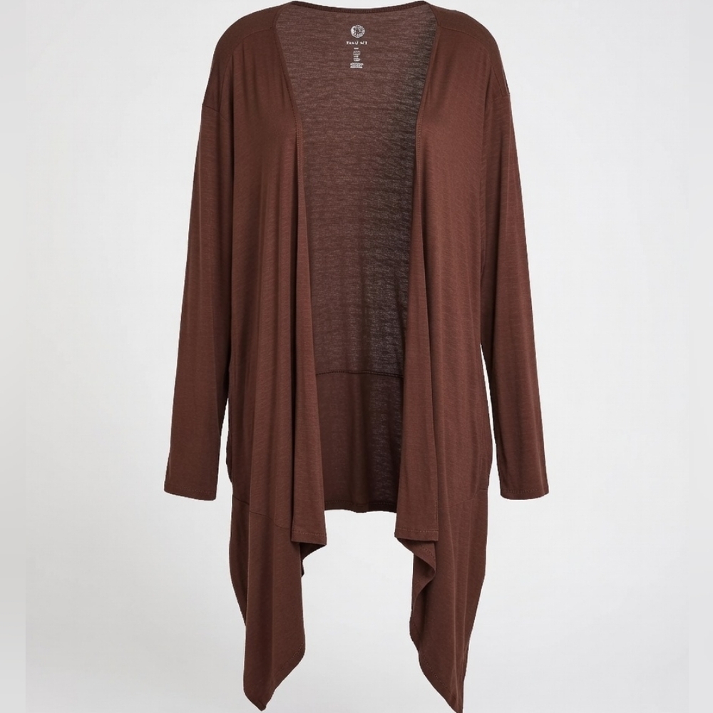 Ruby Rd. Rich Brown Open Front Cardigan